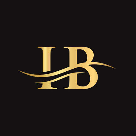 Creative IB letter with luxury concept. Modern IB Logo Design for business and company identity.のイラスト素材