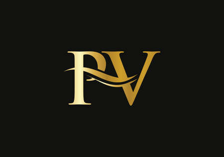 Modern PV logotype for luxury branding. Initial PV letter business logo design vectorのイラスト素材