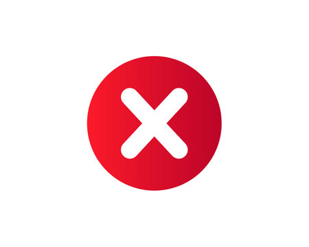Cross mark icon. Deny, close, wrong mark symbol. Negative check mark logo flat iconのイラスト素材