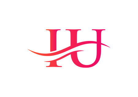 Modern IU Logo Design for business and company identity. Creative IU letter with luxury conceptのイラスト素材