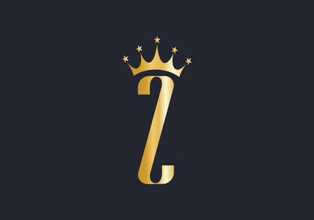 Z logo with crown. Crown With Z letter and luxury  conceptのイラスト素材