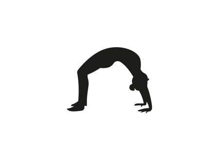 Yoga logo. Yoga icon. Healthcare fitness and healthy lifestyle. Yoga poses flat vector illustration.のイラスト素材