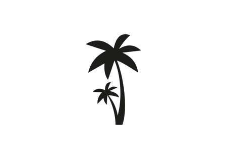 Palm tree design vector. Tropical beach and palm tree logo design. Creative simple palm tree vector logo design.のイラスト素材