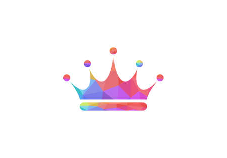 Crown logo vector icon illustration with various color. Crown icon with modern trendyのイラスト素材