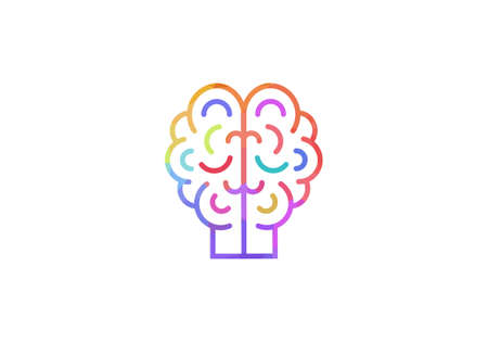Brain Logo design vector template. Brain Artificial Intelligence Logo design vector. Health Icon designのイラスト素材