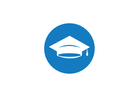 Graduation hat cap flat icon. Graduation university square cap icon isolated. Education logo design and icon vector illustrationのイラスト素材