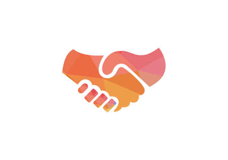 Handshake Logo design . Charity logo design. Hand help logo and symbol.のイラスト素材