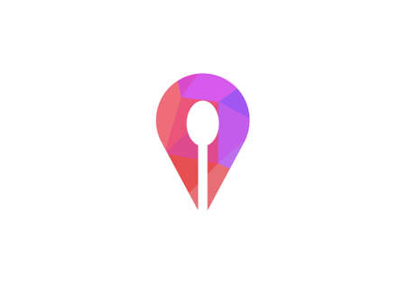 Location and Spon logo with modern styleのイラスト素材