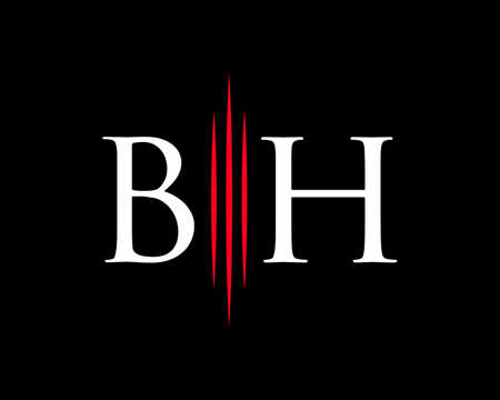 BH monogram, Initial  BH logo, Letter BH logo vectorのイラスト素材