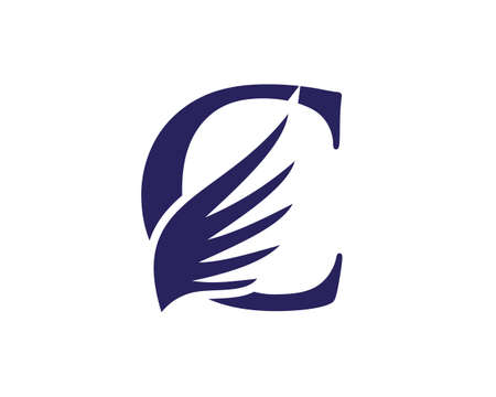 C letter logo with wing. Wing logo with C letter conceptのイラスト素材