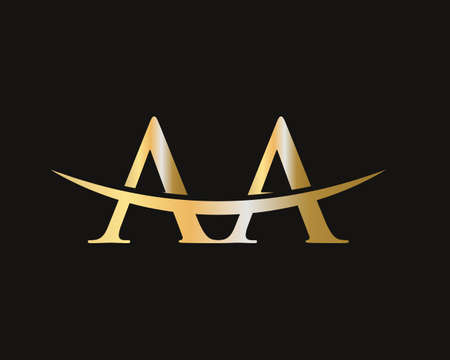Initial linked letter AA logo design. Modern letter AA logo design vectorのイラスト素材