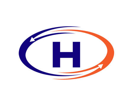 Technology logo design with H letter concept. H Letter technology logoのイラスト素材