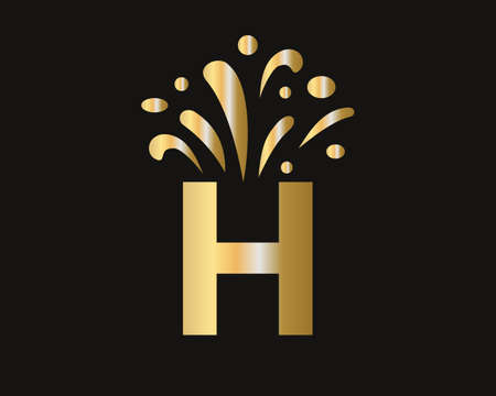 Initial H letter logo with luxury concept. Elegant H logo luxury and celebration concept.のイラスト素材