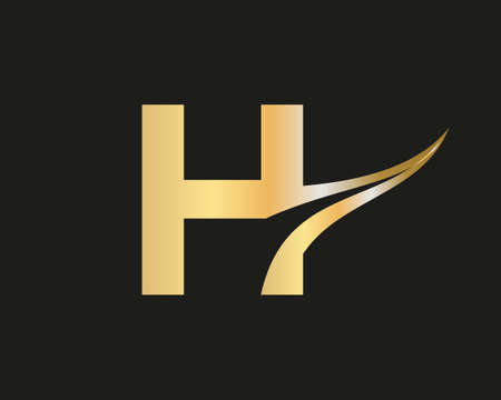 H Logo Design Template. Initial H Letter Logo With Creative Modern Business Typographyのイラスト素材