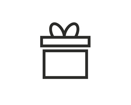 Gift box icon template. Gift box with ribbon line icon, outline vector sign, linear style isolated.のイラスト素材