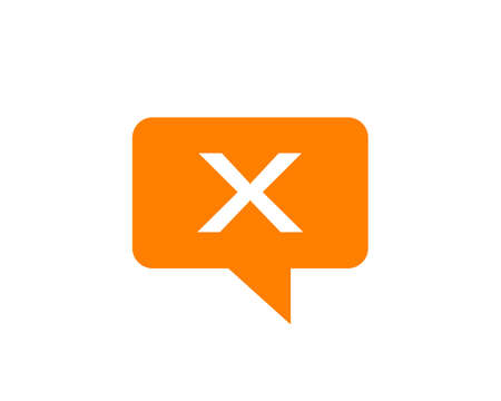 Chat Logo On X Letter Concept. Letter X Chat Logo. Letter X communication logo design templateのイラスト素材
