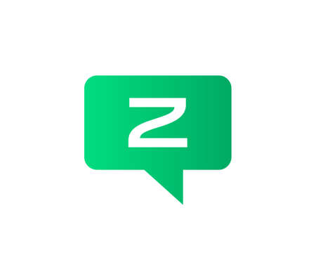 Chat Logo On Z Letter Concept. Letter Z Chat Logo. Letter Z communication logo design templateのイラスト素材