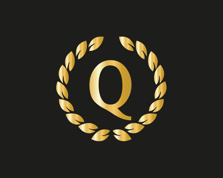 Initial letter Q logo with Luxurious Concept. Q Luxury Logo template in vector for Restaurant, Royalty, Boutique, Cafe, Hotel, Heraldic, Jewelry and Fashion Identityのイラスト素材