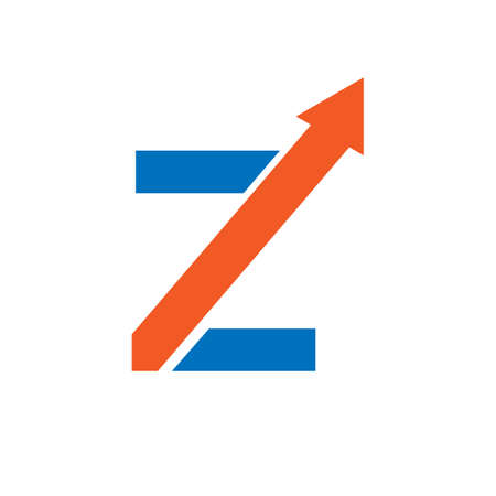 Financial Marketing Logo On Letter Z, Initial Growth Arrow Concept. Fundraising Financial And Accounting Management Logo Design Templateのイラスト素材