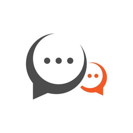 Chat Message Bubbles Sign Vector Template. Talk bubble speech icon. Chat Flat. Dialogue balloon Button Vectorのイラスト素材