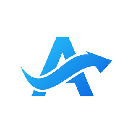 Initial A logo, Letter A And Financial Arrow Combination Sign. Finance Logo On A Letter Concept. Marketing And Financial Business Logoのイラスト素材