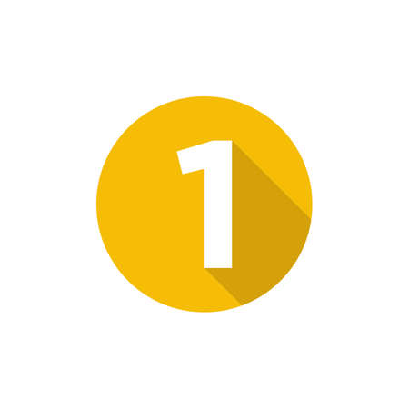 Alphabet, Text Symbol Flat Icon 1 Letter With Long Shadow Sign Templateのイラスト素材