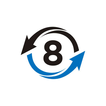Finance logo with 8 letter concept. Marketing And Financial Business Logo. 8 Financial Logo Template with Marketing Growth Arrowのイラスト素材