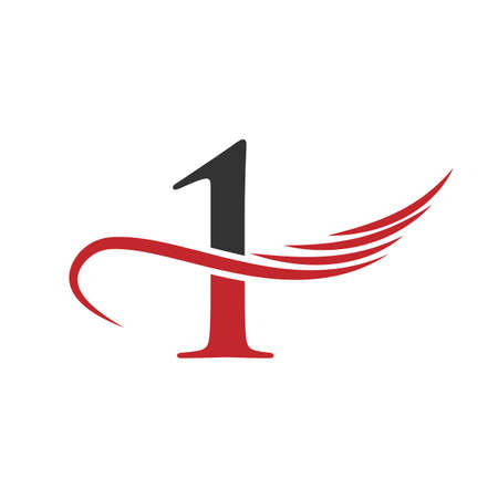 Letter 1 Logo Design Business Sign. Unique Logo Design 1 Letter, Creative And Minimalist Conceptのイラスト素材