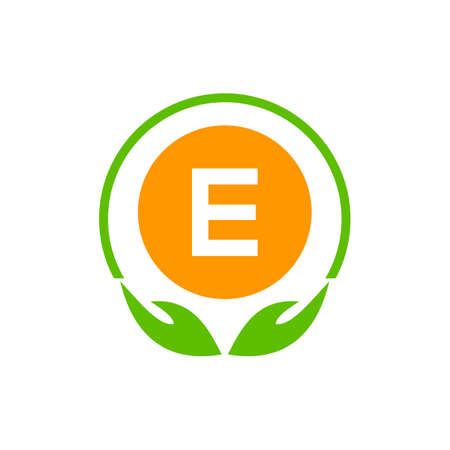 Healthcare Icon Medical Pharmacy Logo On Letter E. Health, Charity Logo With E Logotype Templateのイラスト素材