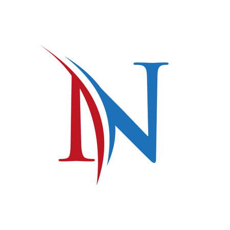 Initial N Letter Alphabet Logo Design In Vector Format. Letter N Logo Illustrationのイラスト素材