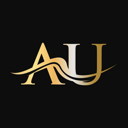 Letter AU Logo Design. Initial AU Logotype Template. AU Monogram Business And Company Logoのイラスト素材