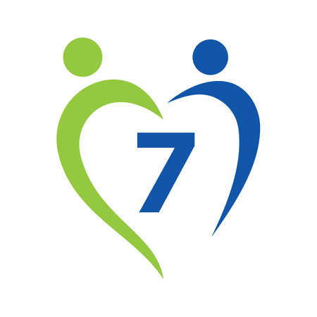 Community Care Logo On Letter 7 Vector Template. Teamwork, Heart, People, Family Care, Love Logos....