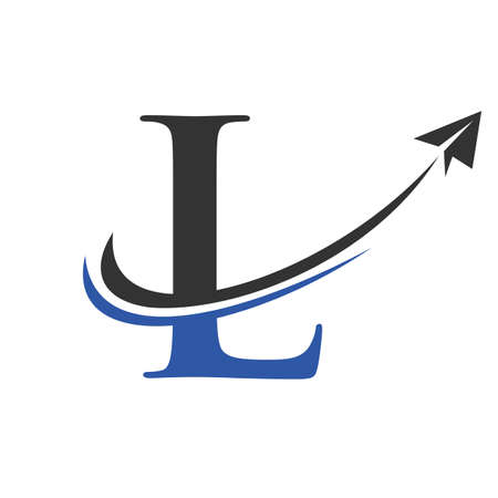 Travel Logo On Letter L Vector Template. Letter L Air Travel Logo Designのイラスト素材