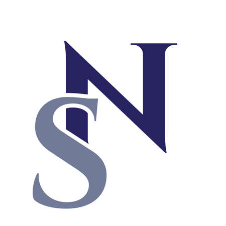 Initial letter SN, NS logo design template. Monogram Letter SN luxury logo design vector template for business and company identityのイラスト素材