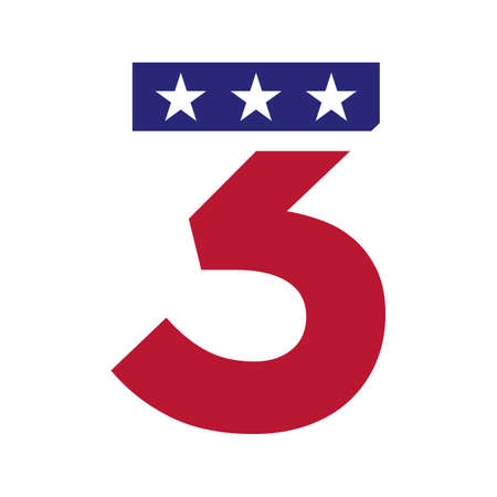 Initial Letter 3 American Logo for Business, Corporate and Company Identity. USA American Logo on...