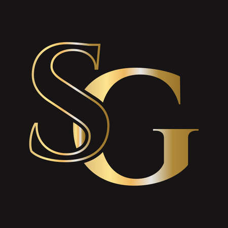 Initial letter SG, GS logo design vector template. Monogram SG logotype luxury symbolのイラスト素材