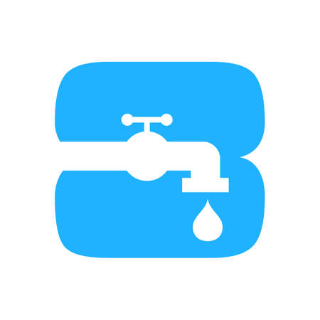 Letter 8 Plumber Logo Design. Plumbing Water with Letter 8 Logo Templateのイラスト素材