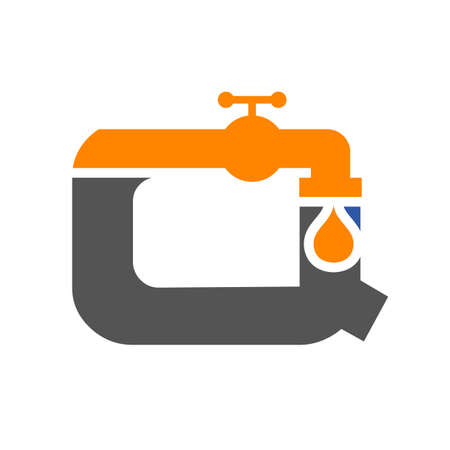 Letter Q Plumber Logo Design. Plumbing Water with Letter Q Logo Templateのイラスト素材