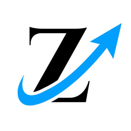Letter Z Financial Logo. Marketing And Financial Business Logo. Z Financial Logo Template with Marketing Growth Arrowのイラスト素材