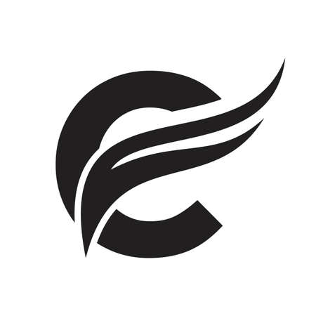 Letter C Wing Logo Design. Transportation Logo Letter C and Wings Conceptのイラスト素材