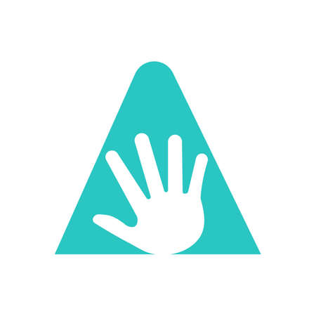 Letter A Hand Logo Concept For Hand Care, Charity Sign and Donation Logo Symbol Vector Templateのイラスト素材