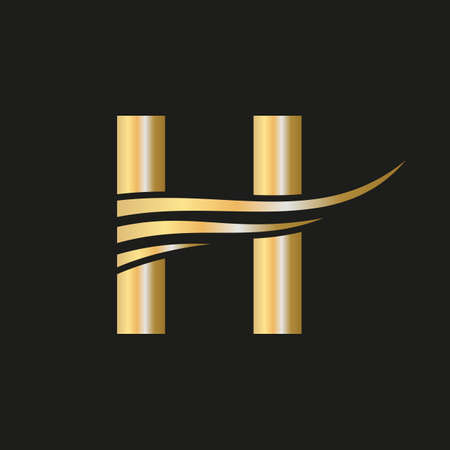 Modern Letter H, H Logo Monogram Logotype Vector Template Combined with Luxury, Fashion Business and Company Identityのイラスト素材