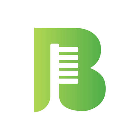 Letter B Dental Logo Concept with Tooth Brush Vector Template. Teeth, Dental Care Symbol, Medical and Medicine Signのイラスト素材