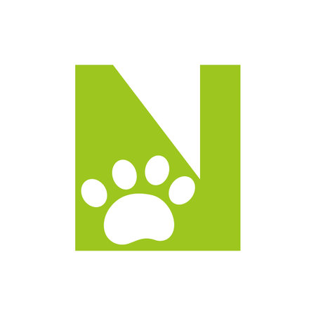 Letter N Dog Logo, Pet Care Logo Design Vector Templateのイラスト素材