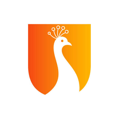 Letter U Beautiful Peacock Logo Template Vector Template Colorful Logotypeのイラスト素材