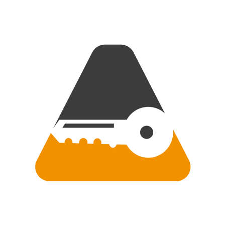 Letter A Key Logo Combine With House Locker Key For Real Estate and House Rental Symbol Vector Templateの写真素材