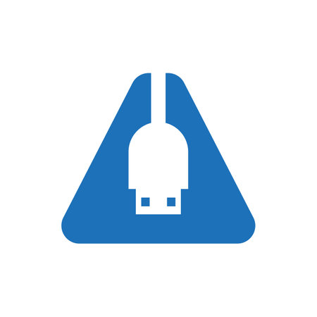 Initial Letter A USB Symbol Design. Computer Connection USB Cable Icon Vectorのイラスト素材