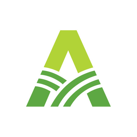 Letter A Agriculture Logo. Agro Farm Logo Based on Alphabet for Bakery, Bread, Cake, Cafe, Pastry, Home Industries Business Identityのイラスト素材