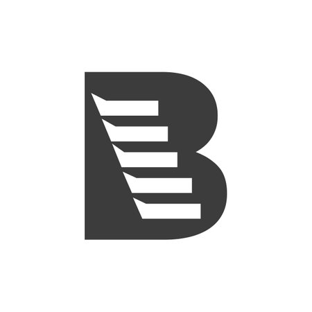 Initial Letter B Stair Logo. Step Logo Symbol Alphabet Based Vector Templateのイラスト素材