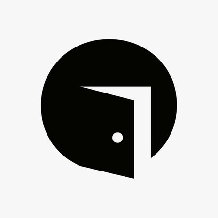 Letter O Door Logo Design Combined With Minimal Open Door Icon Vector Templateのイラスト素材